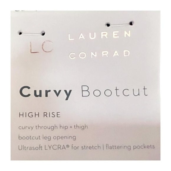 LC Lauren Conrad Womens Black High Rise Curvy Barely Bootcut Jeans Sz 8 NWT - Picture 6 of 8